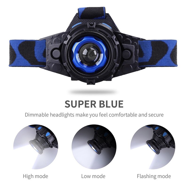 ZK20 Q5 LED Headlamp Built-in Lithium Battery Rechargeable Headlight Waterproof Head lamps 3 Modes Zoomable Torch - 39050301 Find Epic Store