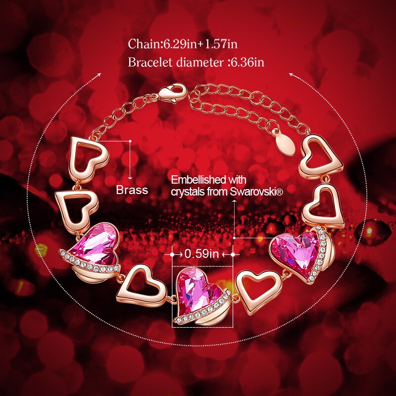 Fashion Pink Crystal Charm Bracelet - 200000147 Find Epic Store