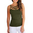 Cross Neck Shirt Top - 200000790 Army Green / S / United States Find Epic Store