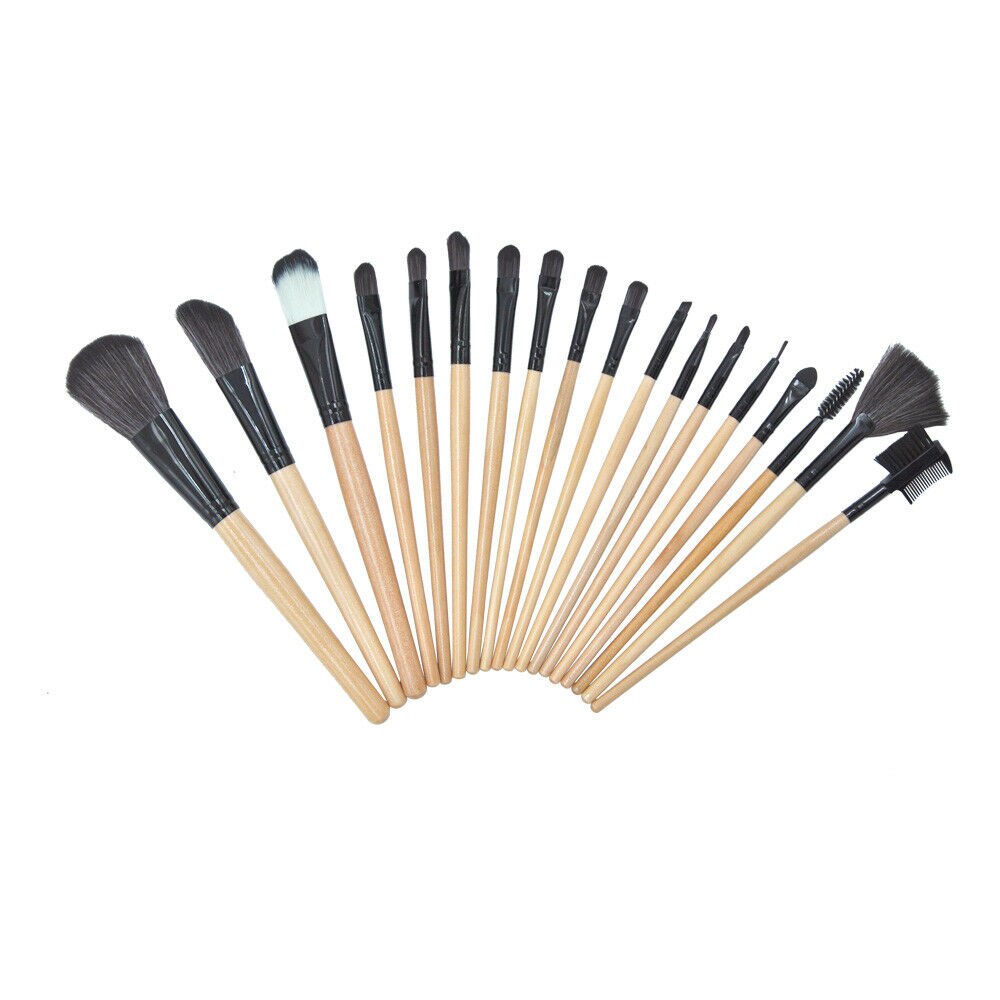 18pcs Pro Eye Face Powder Blusher Foundation Cosmetic Makeup Brush Set Eyebrow Lip EyeShadow Tools + Bag - 200001189 Find Epic Store