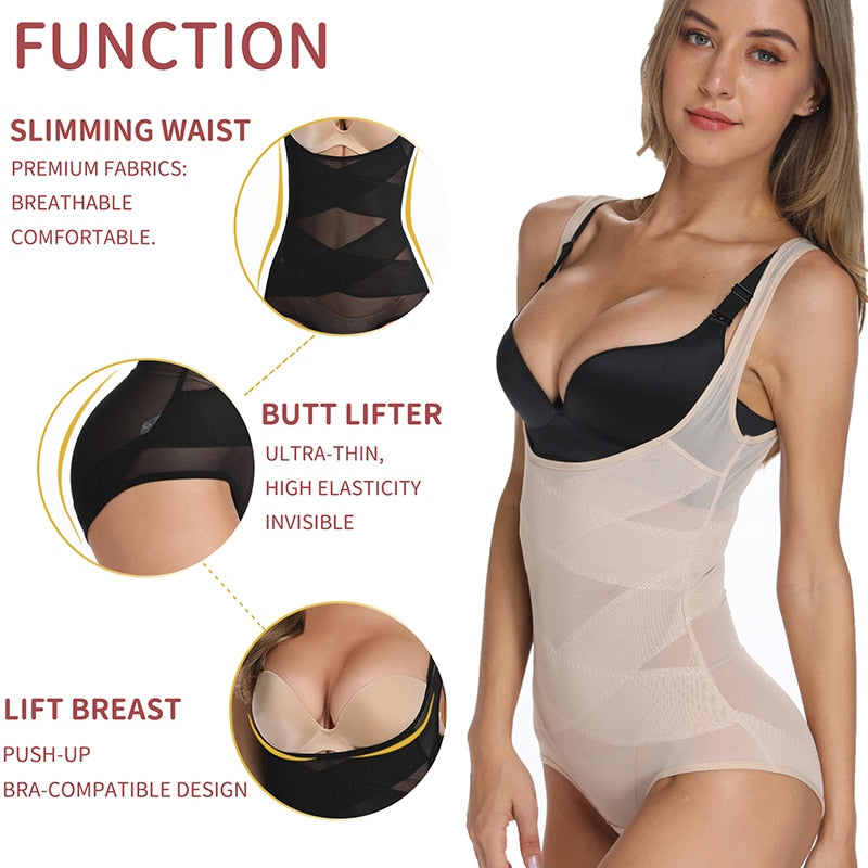 Women Body Shaper Waist Trainer Slimming Tummy Control Shapewear Breathable Shapers Modeling Belt Bodysuits Summer Corset - 31205 Find Epic Store