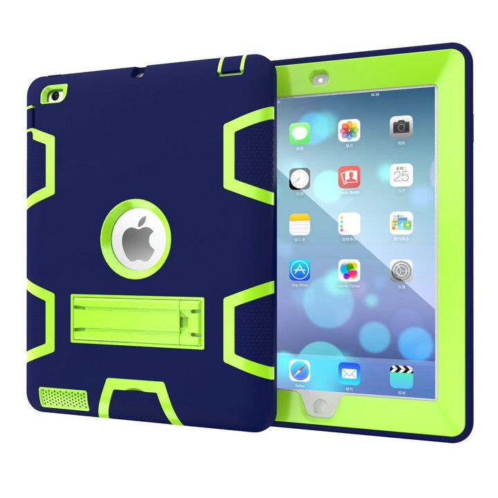 Case For Apple iPad 2 iPad 3 iPad 4 Cover High Impact Resistant Hybrid Three Layer Heavy Duty Armor Defender Full Body Protector - 200001091 Navy Blue and Green / United States Find Epic Store