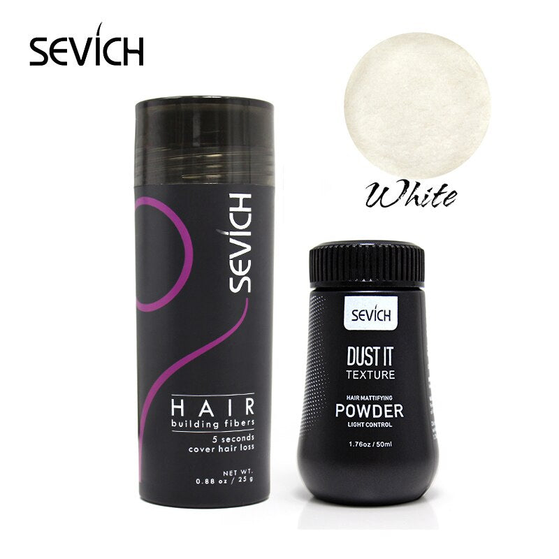 Sevich Loss Hair Thicken Extension Hair Building Fiber Powder 25g + Fluffy Thin Hair Powder Dust Hairspray Increases Hair 50ml - 200001174 United States / white-2pcs Find Epic Store