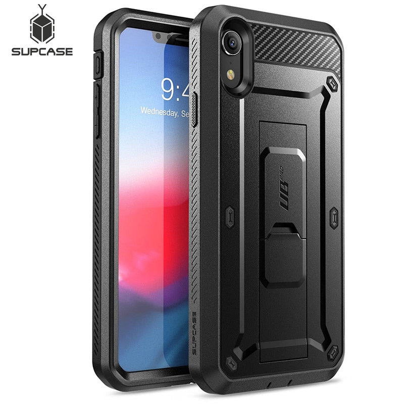 For iPhone XR Case 6.1 inch UB Pro Full-Body Rugged Holster Phone Case Cover with Built-in Screen Protector & Kickstand - 380230 Find Epic Store