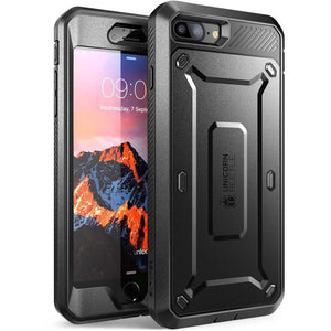 For iPhone 8 Plus Case UB Pro Series Full-Body Rugged Holster Protective Cover with Built-in Screen Protector - 380230 PC + TPU / Black / United States Find Epic Store
