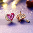 Women Gold Earrings Jewelry Embellished with Crystals Pink Angel Wings Heart Stud Earrings Fine Jewelry Gifts - 200000171 Find Epic Store