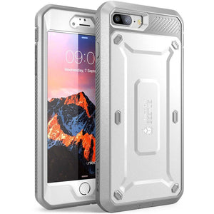 iPhone 5/5s/SE/SE 2020/6/6s/6 Plus/7/7 Plus/8/8 Plus/X/XS - Full-Body Rugged Case with Built-in Screen Protector - 380230 For 5 5S SE / White Find Epic Store