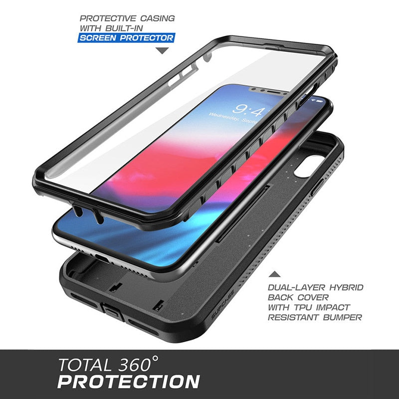 For iPhone XR Case 6.1 inch UB Pro Full-Body Rugged Holster Phone Case Cover with Built-in Screen Protector & Kickstand - 380230 Find Epic Store