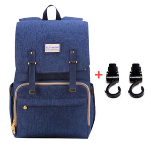 Fashion Diaper Bag Mommy Maternity Nappy Bag Large Capacity Travel Backpack Nursing Bag for Baby Care - 100001871 Navy Blue H / United States Find Epic Store