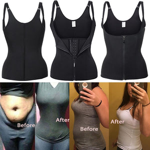 Women Body Shapes Neoprene Sauna Sweat Vest Waist Trainer Slimming Tummy Control Trimmer Corset Workout Thermo Shapewear Black - 31205 Find Epic Store