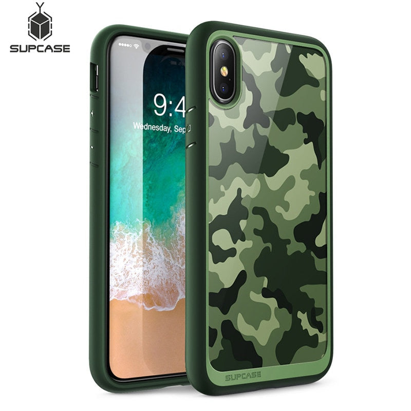 For iPhone X XS Case UB Style Premium Hybrid Protective Case TPU Bumper + Back Cover For iPhone X XS 5.8 inch (Camo/Green) - 380230 Find Epic Store