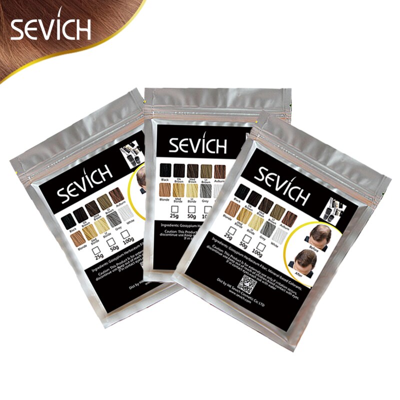 SEVICH Human Hair Powder Keratin Hair Fiber Building Thicker Hair Loss Concealer Hair Care Color Styling Dye Refill Bag 100g - 200001174 Find Epic Store