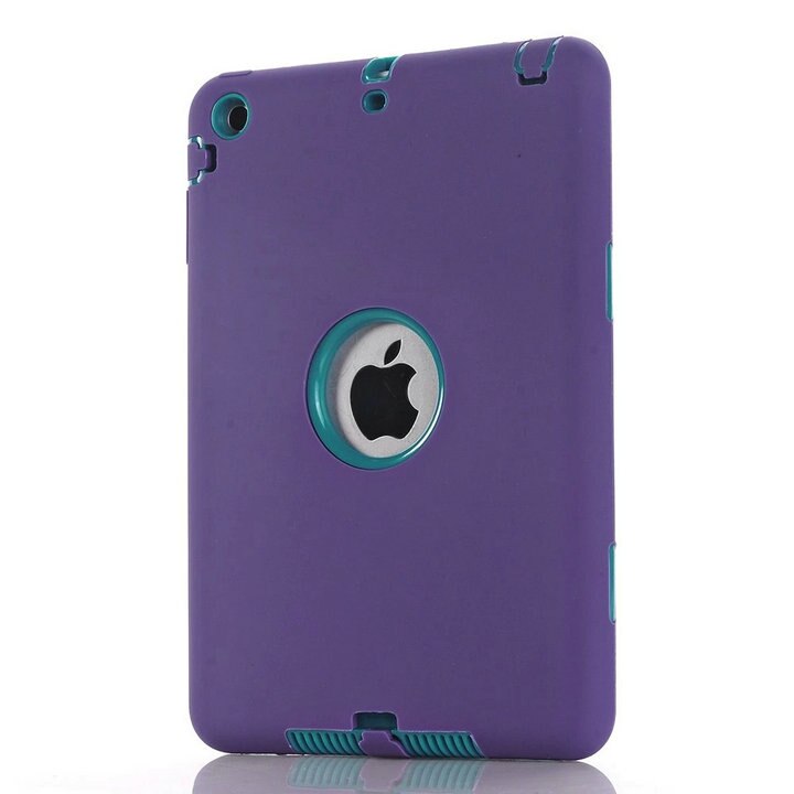For iPad mini 1/2/3 Retina Kids Baby Safe Armor Shockproof Heavy Duty Silicone Hard Case Cover Screen Protector Film+Stylus Pen - 200001091 Purple and Blue / United States Find Epic Store
