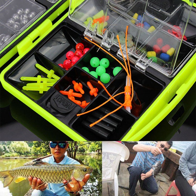 184 pcs/set Fishing Accessories Kit Barbed Fishhook Sinker weights fishing Swivels Snaps for Ocean Rock fishing - 200075142 Find Epic Store
