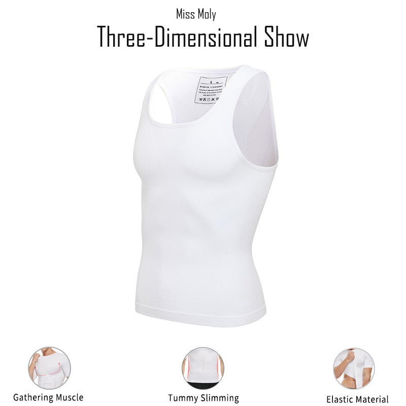 Men Slimming Body Shaper Belly Control Shapewear Man Shapers Modeling Underwear Waist Trainer Corrective Posture Vest Corset - 200001873 White Sleeveless / Asian(M)US(S) / United States Find Epic Store