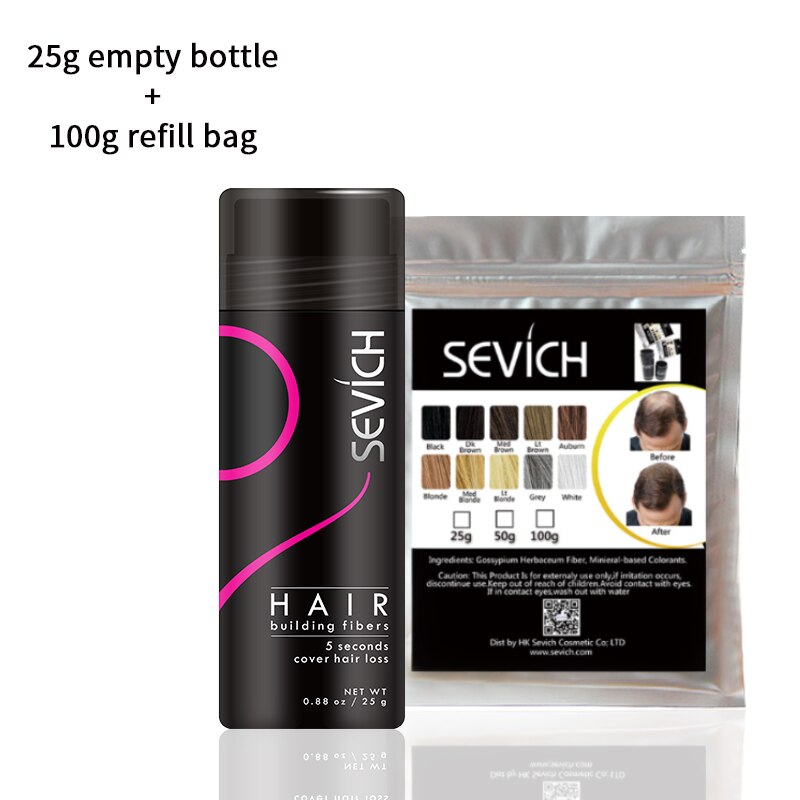 Hair Building Fibers Empty Bottle + Sevich 100g Refill Bag Hair - 200001173 Find Epic Store