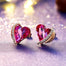 Women Gold Earrings Jewelry Embellished with Crystals Pink Angel Wings Heart Stud Earrings Fine Jewelry Gifts - 200000171 Find Epic Store