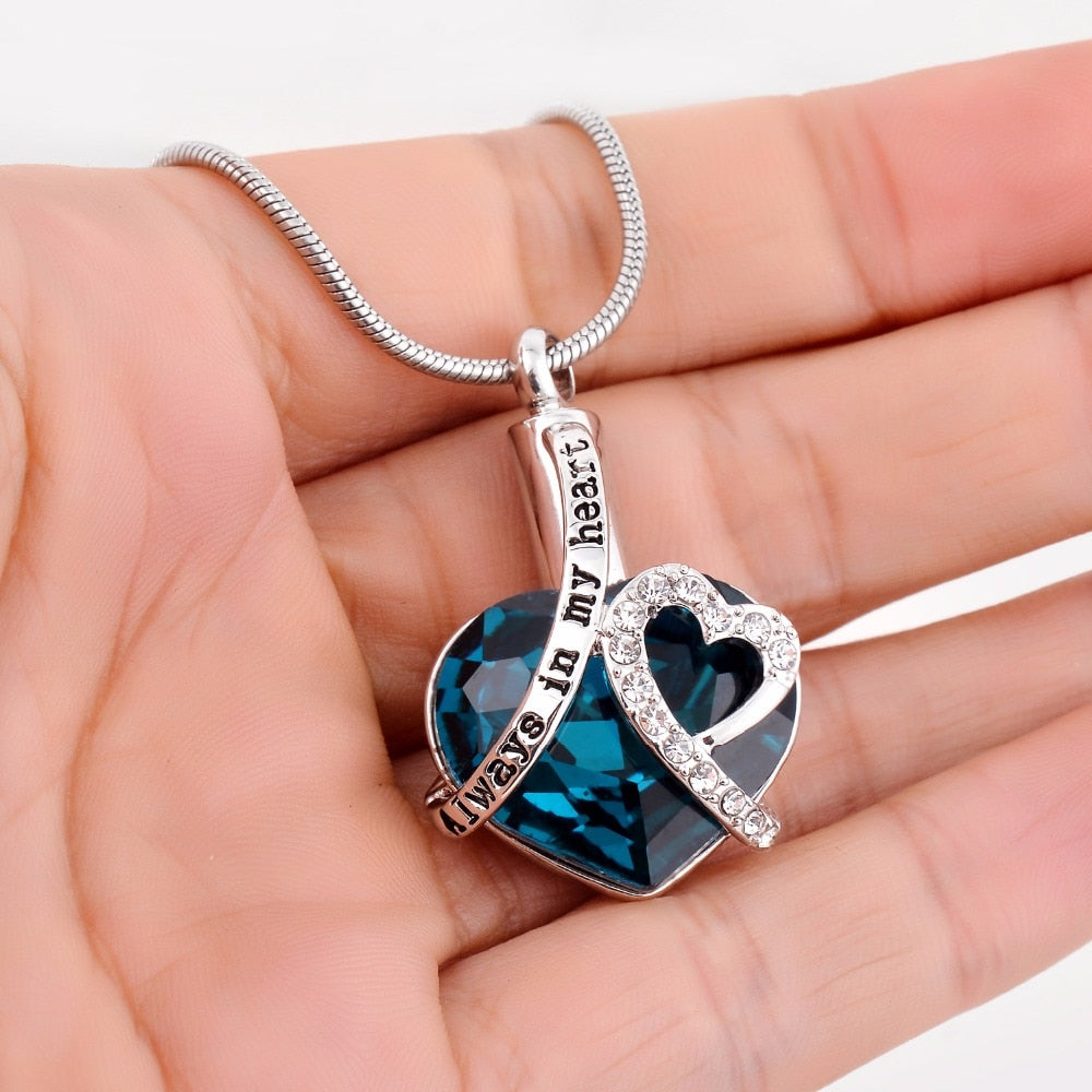 Always in my heart Locket screw Heart cremation memorial ashes urn birthstone necklace jewelry keepsake pendant - 200000162 Find Epic Store