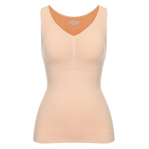 Women Cami Shaper with Built in Bra Tummy Control Camisole Tank Top Underskirts Shapewear Slimming Body Shaper Compression Vest - 0 Nude / S / United States Find Epic Store