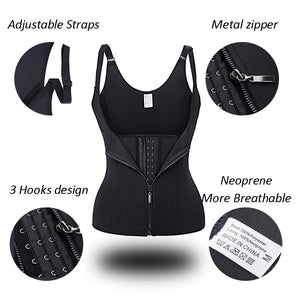 Women Body Shapes Neoprene Sauna Sweat Vest Waist Trainer Slimming Tummy Control Trimmer Corset Workout Thermo Shapewear Black - 31205 Find Epic Store