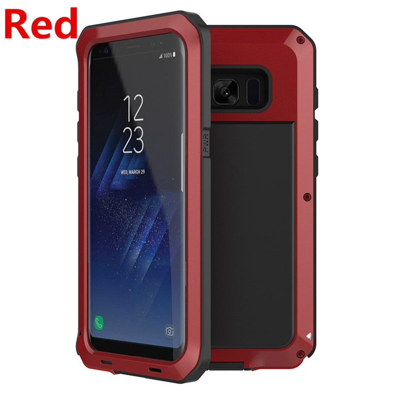 Armor Metal Full Protection Case for Samsung Galaxy S10/S9/S8 Plus/S10e/S5/Note 10 - Edge Shockproof Cover - 380230 For Galaxy Note 9 / Red Find Epic Store
