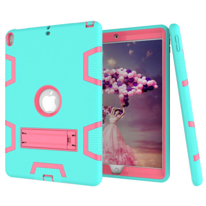 For iPad Pro 10.5" Case A1701/A1709,High Impact Resistant Hybrid 3 Layers Cover Heavy Duty Defender 360 Full Body Protect Cases - 200001091 Mint Rose / United States Find Epic Store