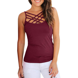 Cross Neck Shirt Top - 200000790 Wine red / S / United States Find Epic Store