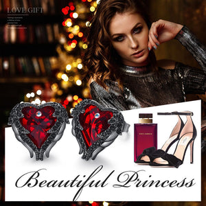 Heart Earrings Embellished with Crystals - 200000171 Find Epic Store