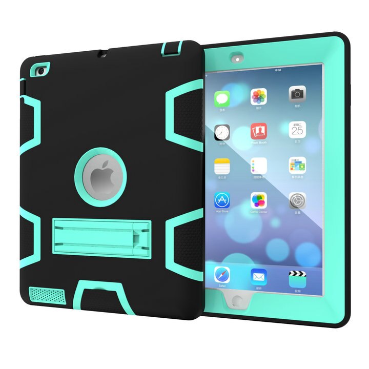 Case For Apple iPad 2 iPad 3 iPad 4 Cover High Impact Resistant Hybrid Three Layer Heavy Duty Armor Defender Full Body Protector - 200001091 Black and Mint Green / United States Find Epic Store