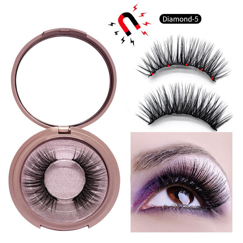 Magnetic Eyelashes with 5 Magnets False Eyelashes - 200001197 1 pairs-Diamond-5 / United States Find Epic Store