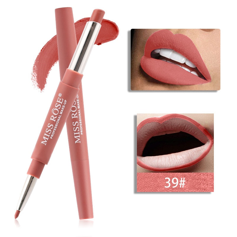 20 Color Matte Lipstick Lip Liner 2 In 1 Brand Makeup Lipstick - 200001142 39 / United States Find Epic Store