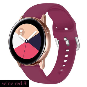 HUAWEI watch gt2/2e/pro strap For Samsung Galaxy watch 3 45mm 41mm active 2 46mm 42mm Gear s3 silicone bracelet smart watch band - 200000127 United States / wine red 8 / 22mm S Find Epic Store