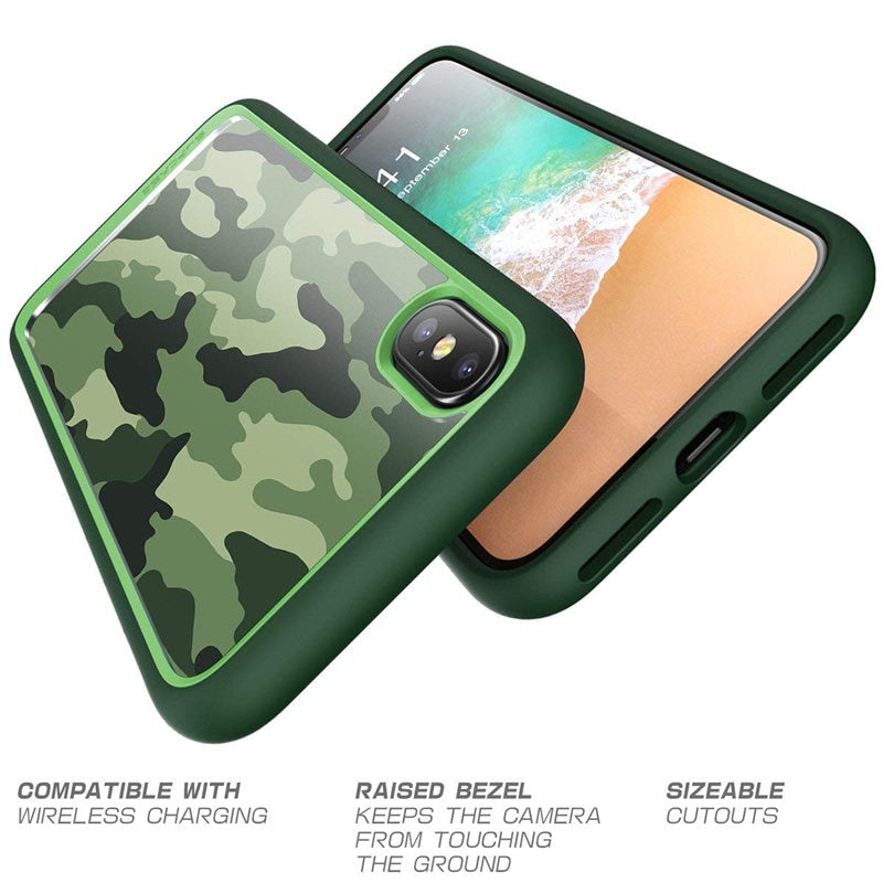 For iPhone X XS Case UB Style Premium Hybrid Protective Case TPU Bumper + Back Cover For iPhone X XS 5.8 inch (Camo/Green) - 380230 Find Epic Store