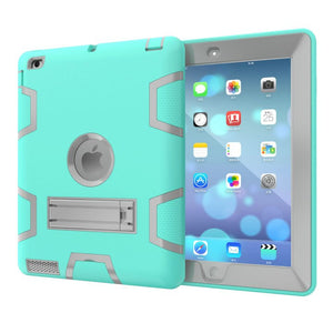 Case For Apple iPad 2 iPad 3 iPad 4 Cover High Impact Resistant Hybrid Three Layer Heavy Duty Armor Defender Full Body Protector - 200001091 Mint Green and Gray / United States Find Epic Store