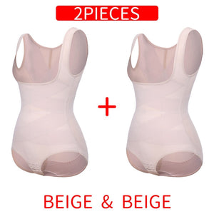 Women Body Shaper Waist Trainer Slimming Tummy Control Shapewear Breathable Shapers Modeling Belt Bodysuits Summer Corset - 31205 Two Pieces Beige / S / United States Find Epic Store