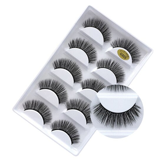 New 5 Pairs of 3D Natural Long Lasting Thick Eyelash Extension - 200001197 G805 / United States Find Epic Store