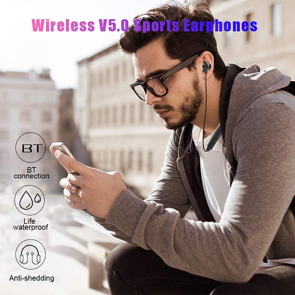 Sports Running Bluetooth 5.0 Earphones IPX5 Waterproof Headset Long Standby Time Wireless Hifi Stereo Music Earbuds Earphones - 63705 Find Epic Store