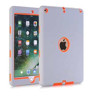 Cases For New iPad 9.7" 2017 (A1822/A1823),High-Impact Shockproof 3 Layers Soft Rubber Silicone+Hard PC Protective Cover Shell - 200001091 Grey Orange / United States Find Epic Store