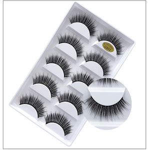 New 5 Pairs of 3D Natural Long Lasting Thick Eyelash Extension - 200001197 Find Epic Store