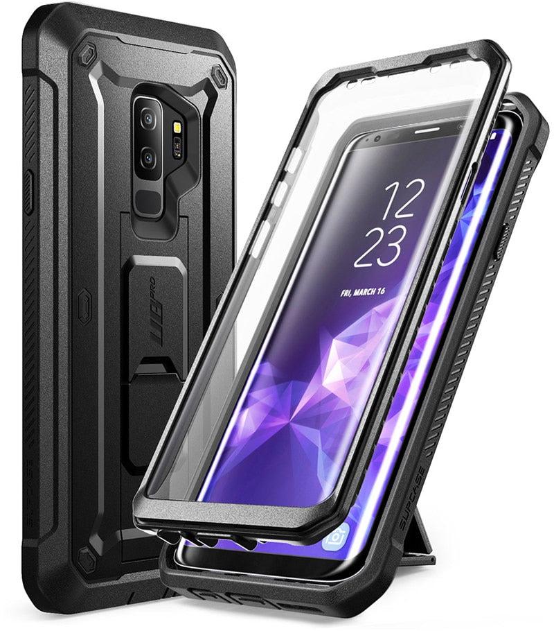 For Samsung Galaxy S9 Plus Unicorn Beetle UB Pro Shockproof Rugged Case Cover with Built-in Screen Protector & Kickstand - 380230 TPU Polycarbonate / Black / United States Find Epic Store