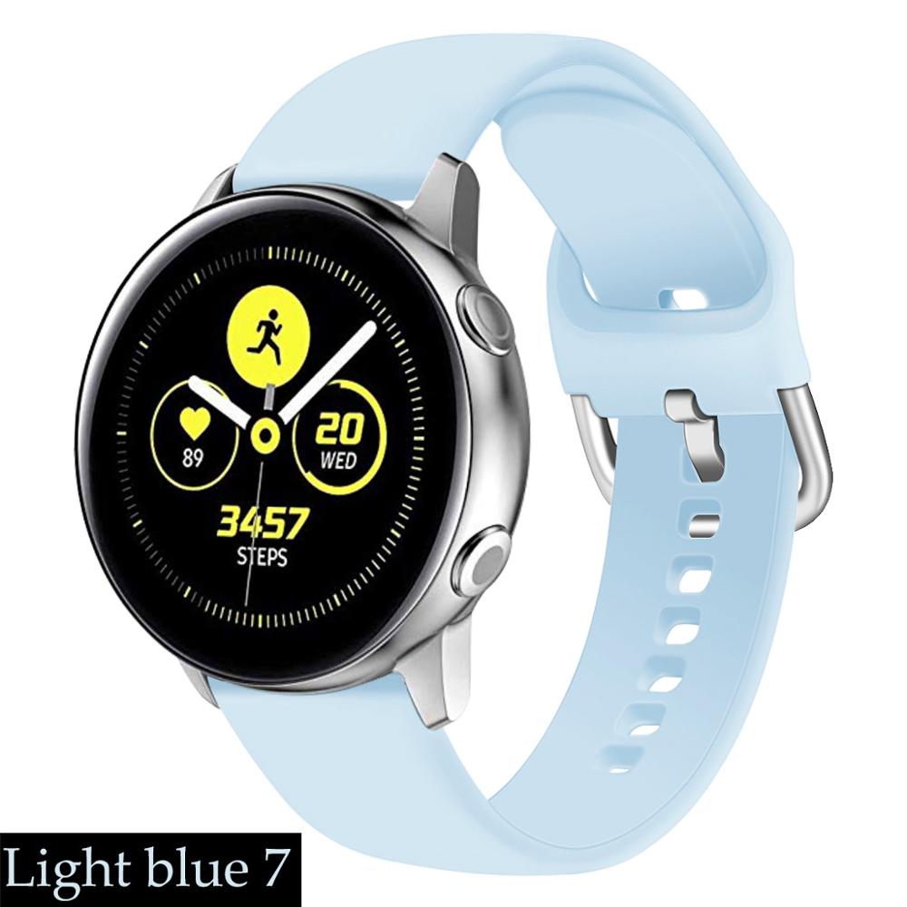 HUAWEI watch gt2/2e/pro strap For Samsung Galaxy watch 3 45mm 41mm active 2 46mm 42mm Gear s3 silicone bracelet smart watch band - 200000127 United States / light blue 7 / 22mm S Find Epic Store