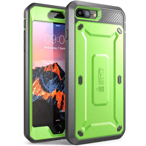 iPhone 5/5s/SE/SE 2020/6/6s/6 Plus/7/7 Plus/8/8 Plus/X/XS - Full-Body Rugged Case with Built-in Screen Protector - 380230 For 5 5S SE / Green Find Epic Store