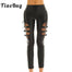 Women Black Faux Leather Fishnet Splice Pants - 200000366 Find Epic Store