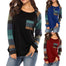 Long Sleeve Patchwork Tops T-shirt - 200000791 Find Epic Store