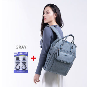 New Diaper Bag Backpack Large Capacity Waterproof Nappy Bag Kits Mummy Maternity Travel Backpack Nursing Handbag - 100001871 Gray Hooks / United States Find Epic Store