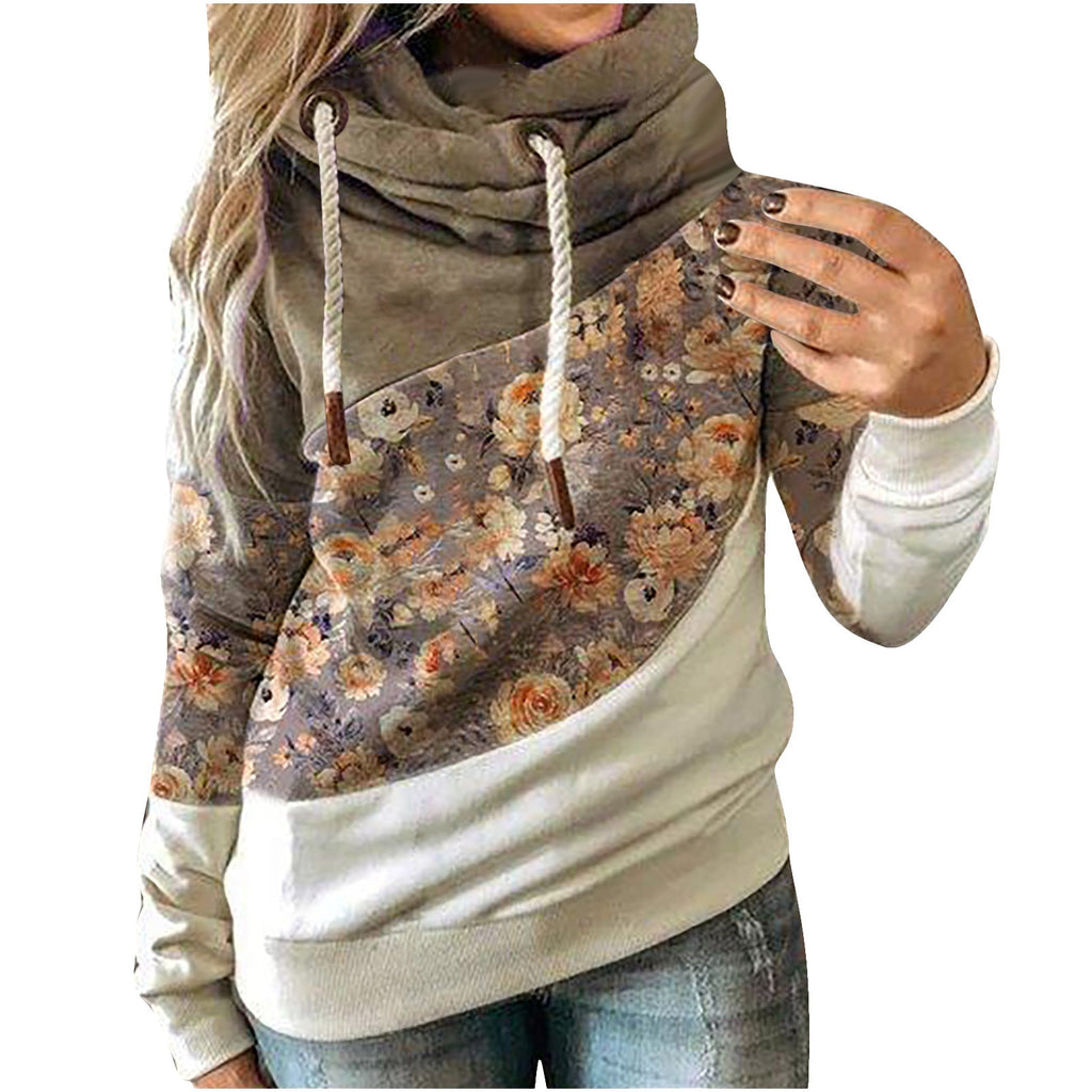 Fashion Flower Printed Patchwork Sweatshirt - 200000348 Find Epic Store