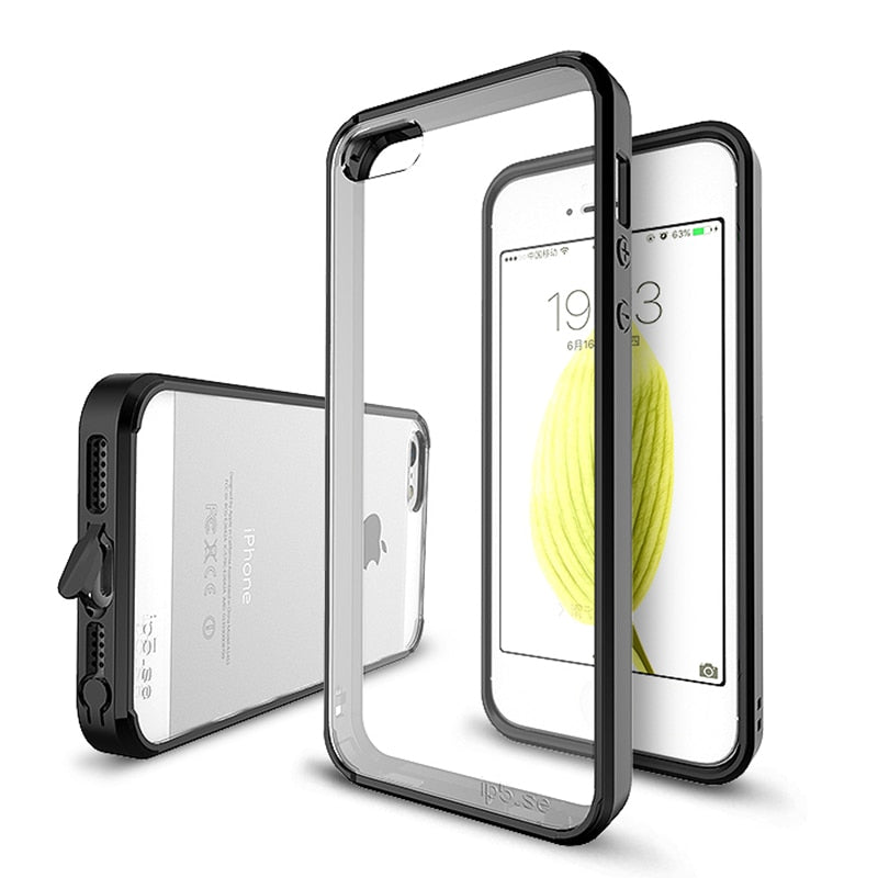 Transparent Case For iPhone 12 Pro Max XR XS 11Pro 7 8 Plus TPU Thin Back Clear Cover Dustproof Silicone Phone Cover For 12 Mini - 380230 For iPhone 5 5S SE / Black / United States Find Epic Store