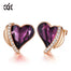 Luxury Noble Pink Crystals Stud Earrings for Women Heart Angel Wings Earrings Wedding Party Jewelry Gift - 200000171 Amethyst Gold / United States Find Epic Store