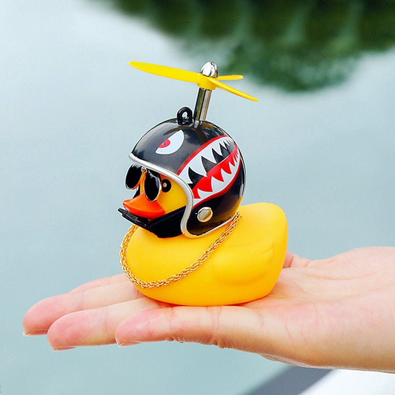 Car Goods Gift Broken Wind Helmet Small Yellow Duck Car Decoration Accessories Wind-breaking Wave-breaking Duck Cycling Decor bobble head - 200003311 Find Epic Store