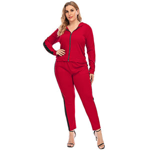 2 Pieces Set Zipper Sweatshirt And Pants Suit - 200003494 Red / L / United States Find Epic Store